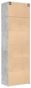 betonszürke szerelt fa tárolószekrény 70 x 42,5 x 225 cm