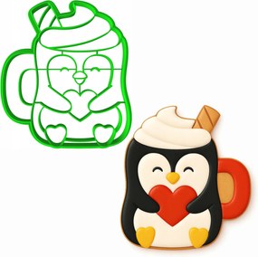 Mézeskalács Karácsonyi Forma Pingvin Bögre 10cm