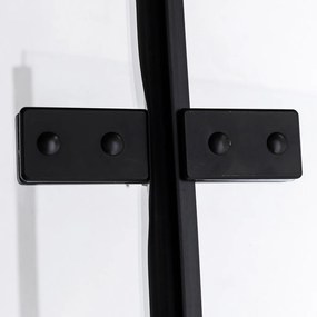 Stuxi Verona Black 90x100 aszimmetrikus csuklóajtós zuhanykabin 6 mm vízlepergető biztonsági üveggel, fekete