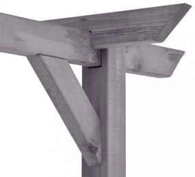 szürke impregnált fenyőfa kerti pergola 400 x 40 x 205 cm