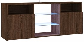 barna tölgy színű LED-es TV-szekrény 120x30x50 cm