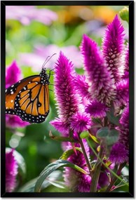 Poszterek keretben 40x60 Pillangó a virágokon