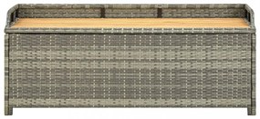 szürke polyrattan kerti tárolópad 120 cm