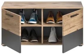 Mason cipőtároló pad nox tölgy - bazaltszürke