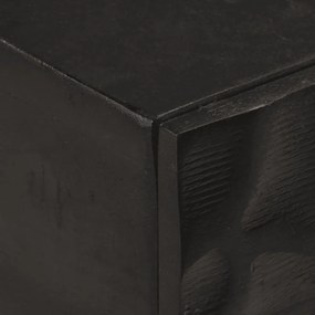 fekete tömör mangófa és vas tálalóasztal 90 x 30 x 76 cm