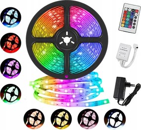 Led Szalag Smd Vízálló 5M Rgb Színes Távirányító