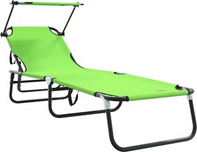 vidaXL Összecsukható nyugágy Zöld 190 x 57 x 81 cm oxford