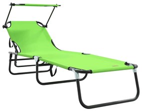 vidaXL Összecsukható nyugágy Zöld 190 x 57 x 81 cm oxford