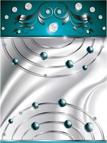 Fotótapéta Ezüst és türkiz kristályok 184x254 vinil +ragasztó