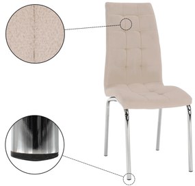 Étkezőszék, bézs Dulux Velvet szövet/króm, GERDA NEW