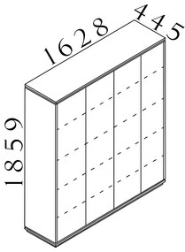 Creator magas szekrény 162,8 x 44,5 x 185,9 cm, fehér / antracit