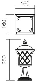 Redo 9953 - Kültéri lámpa BREMEN 1xE27/42W/230V IP23 arany/patinás