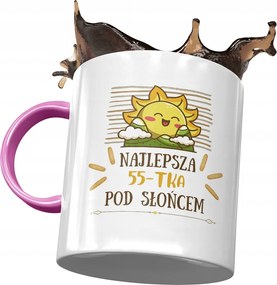 Rózsaszín Bögre Születésnapra 55 55-es 55-ös Ajándék Nyomtatott Fotóval