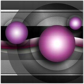 Poszterek 140x140 Lila gömbök Absztrakt