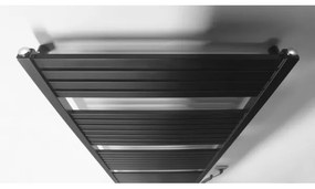 Aqualine - Fürdőszobai elektromos radiátor TONDI-E 600W/230V 169 cm matt fekete