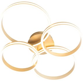 Mennyezeti lámpa sárgarézzel, beépített LED-del, 3 fokozatú fényerő-szabályozóval, 4 lámpás - Navara