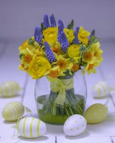 Poszter 40x50cm Húsvéti tojások virágcsokor körül 3, Assaf Frank