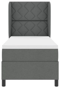 Boxspring Ágy Matrac Fekete Szürke színben, 80x200 cm, Szövet