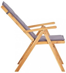 2 db barna tömör akácfa dönthető kerti szék