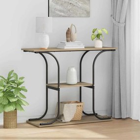 Konzolasztal polcokkal sonoma tölgy 101 x 35 x 80.5 cm Faanyag