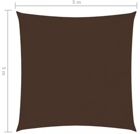barna négyzet alakú oxford-szövet napvitorla 5 x 5 m