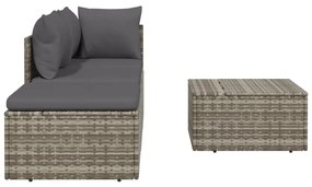 4 részes szürke polyrattan kerti ülőgarnitúra párnákkal