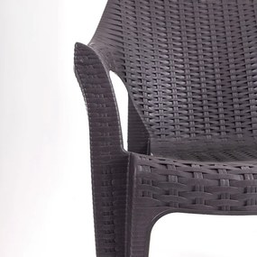 Tavira rattan hatású kerti szék Antracit-Bar N