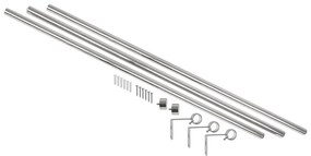 Rozsdamentes acél bővíthető függönykarnis 168 - 305 cm Cappa – Umbra
