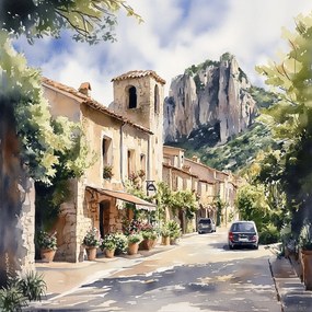 Vászonkép Canvas Építészet Franciaország Provence Utca Hegyek 40x40