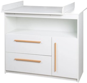 Fehér alacsony gyerek komód 107x98 cm Lilo – Roba