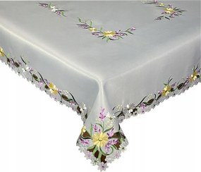 Abrosz Asztalra 110x160 Szürke Dekoratív Virágok