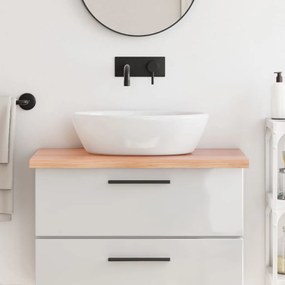 világosbarna kezelt tömör fa fürdőszobai pult 80x60x(2-4) cm