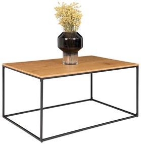 Vita dohányzóasztal tölgyhatású, fekete kerettel 60x90x45 cm