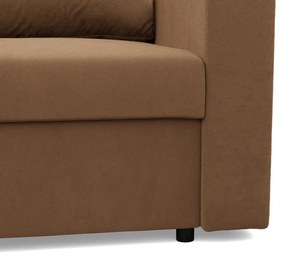 Zeus sarokkanapé, 2 ágyneműtartóval, egyenes kartámasz, szövet anyag, univerzális oldal, bonell töltet, barna