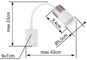 Globo 57851W - Fali spotlámpa BRISBON 1xGU10/25W/230V fehér/króm