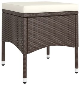 vidaXL 5 részes barna polyrattan és edzett üveg kerti bisztrószett