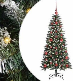 vidaXL Mű karácsonyfa 150 LED-del Zöld 120 cm PVC és Műanyag és Acél