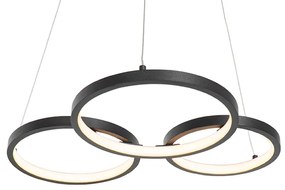 Függőlámpa fekete LED-del, 3 fokozatú dimmerrel, 3 lámpás - Rondas