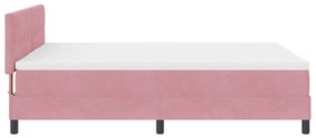 Boxspringágy Mattal és LED világítással Rózsaszín 140x200 cm Bársonyos