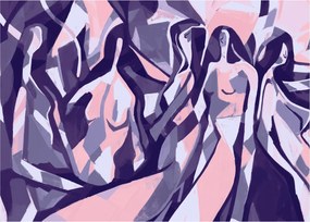 Kép - absztrakt nők (70x50 cm)