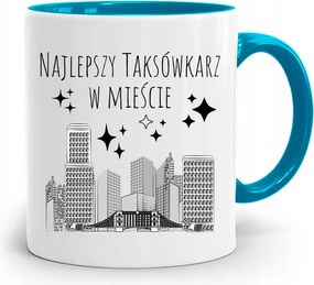 Kék Bögre Taxisofőrnek A Legjobb A Városban fényképes nyomattal
