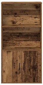 antik fa színű szerelt fa könyvespolc 60x24x120 cm