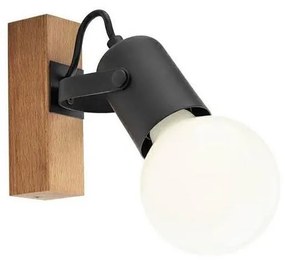 Redo 01-2415 - Fali lámpa TAFFI 1xE27/42W/230V fekete/bükk