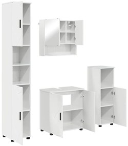 Fürdőszoba bútor szett 4 pcs Magasfényű fehér 61 x 35 x 64 cm