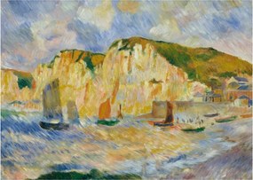 Üveg kép - Auguste Renoir, Sea and Cliffs, reprodukciók (70x50 cm)