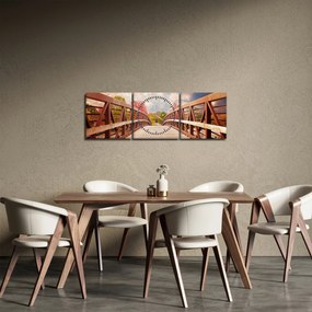 Kép - fahíd (órával) (90x30 cm)