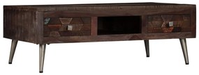 Újrahasznosított tömör fa dohányzóasztal 100 x 60 x 35 cm
