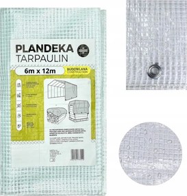 Védőponyva 6x12m Átlátszó Tömör 100g/m² Vízálló Szemes