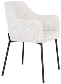 Fehér kárpitozott karfás étkezőfotel Melilla – House Nordic