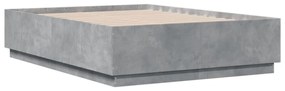 betonszürke szerelt fa ágykeret 135 x 190 cm